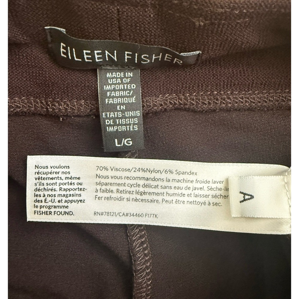 Eileen Fisher Washable Stretch Crepe Slim Pants Burgundy - Picture 4 of 4